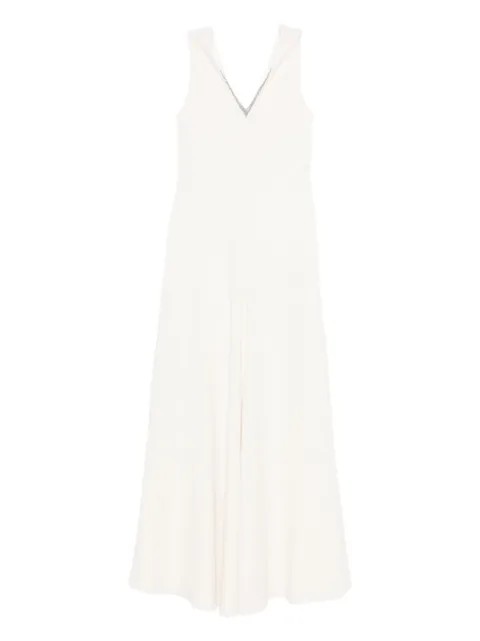 Brunello Cucinelli vestido largo sin mangas con cuello en V