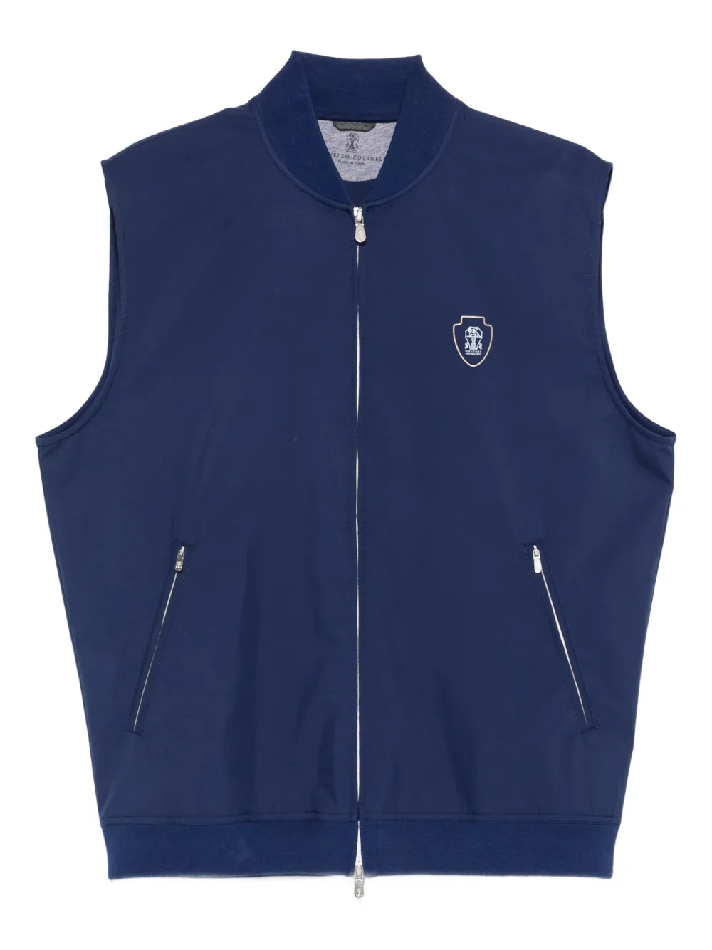 Brunello Cucinelli Gilet con ricamo - Blu