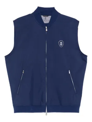Brunello Cucinelli Quilted high-collar Gilet | Blue | FARFETCH GE