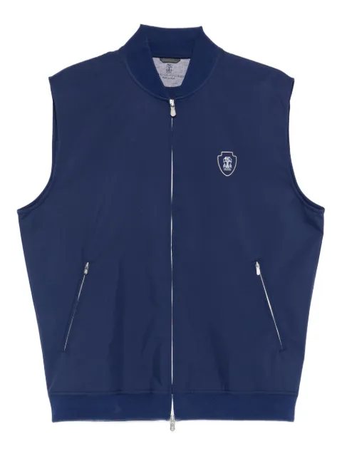 Brunello Cucinelli logo-embroidered gilet