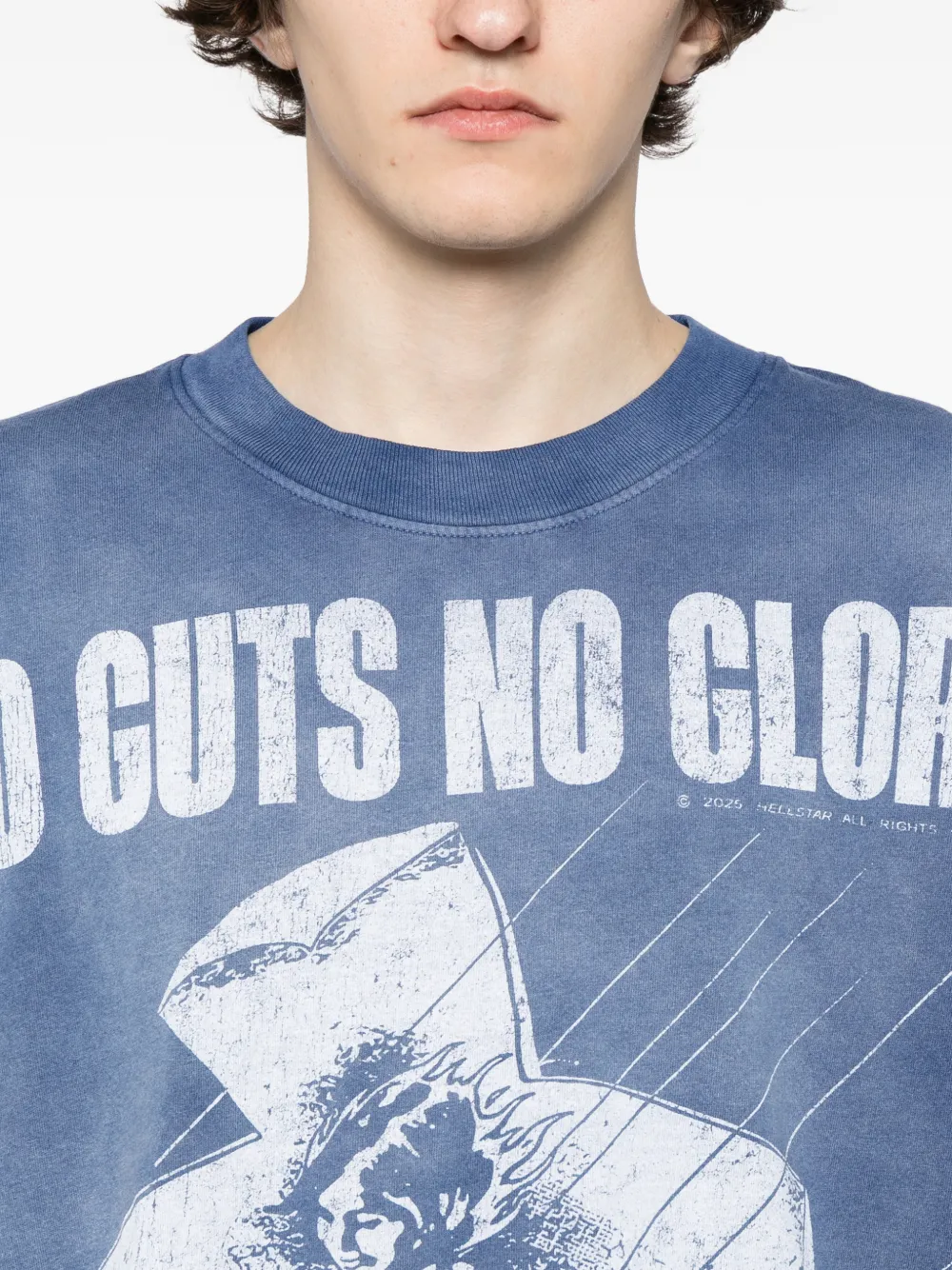 HELLSTAR Katoenen T-shirt met grafische print Blauw