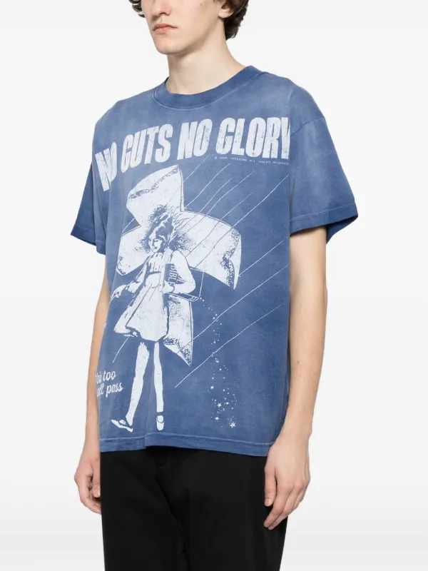 HELLSTAR graphic-print Cotton T-shirt | Blue | FARFETCH