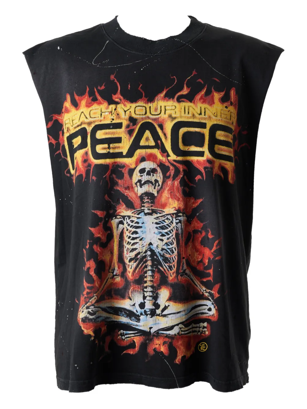 HELLSTAR Canotta Inner Peace Skeleton con effetto vissuto - Nero