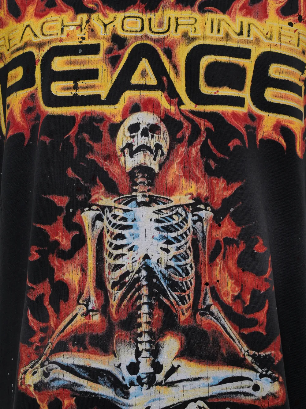  Hellstar Inner Peace Skeleton Distressed Graphic Vest - Black 