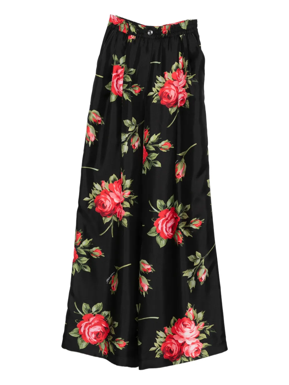 Dolce & Gabbana floral-print trousers - Schwarz