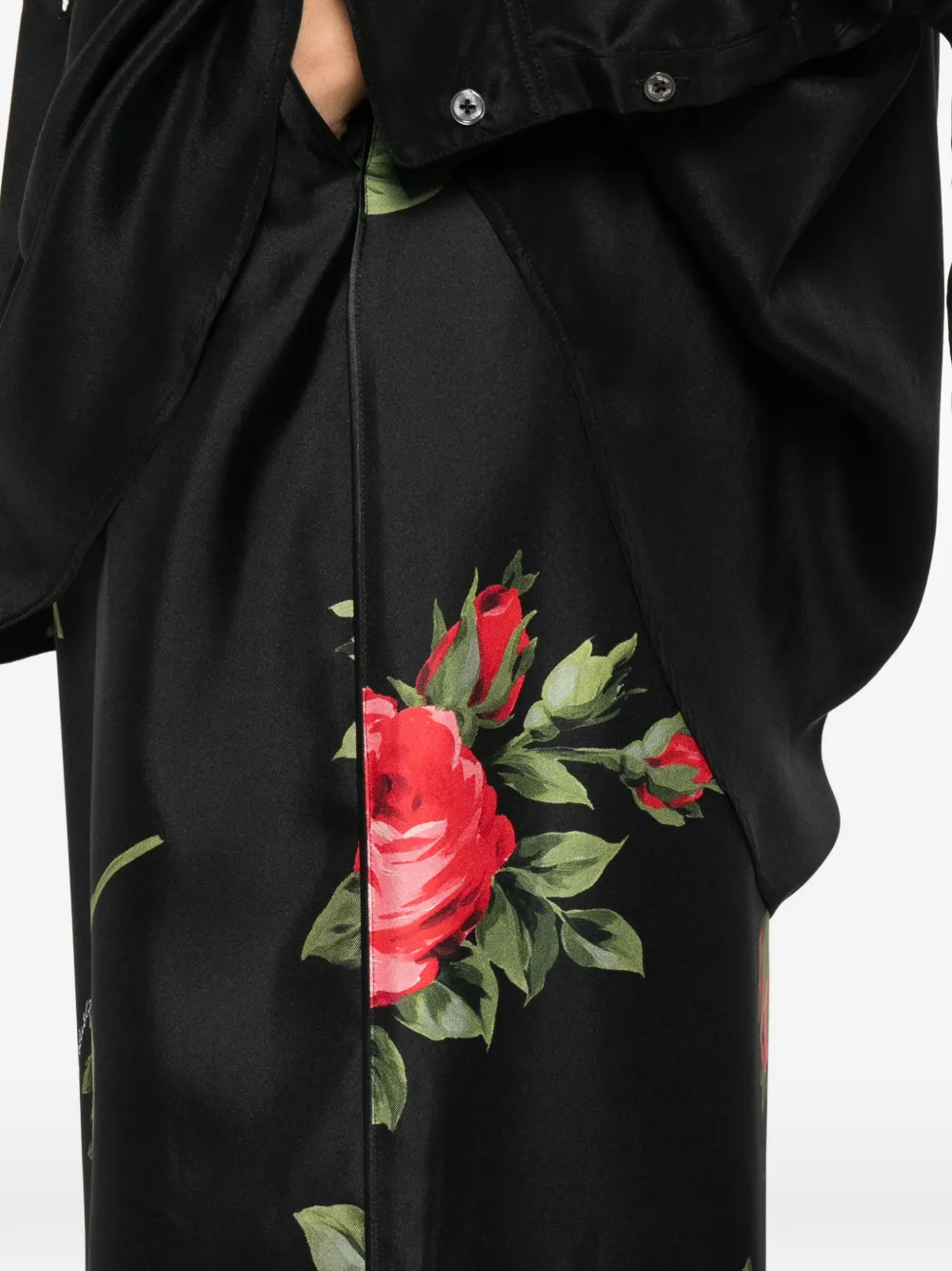 Dolce & Gabbana Broek met bloemenprint Zwart