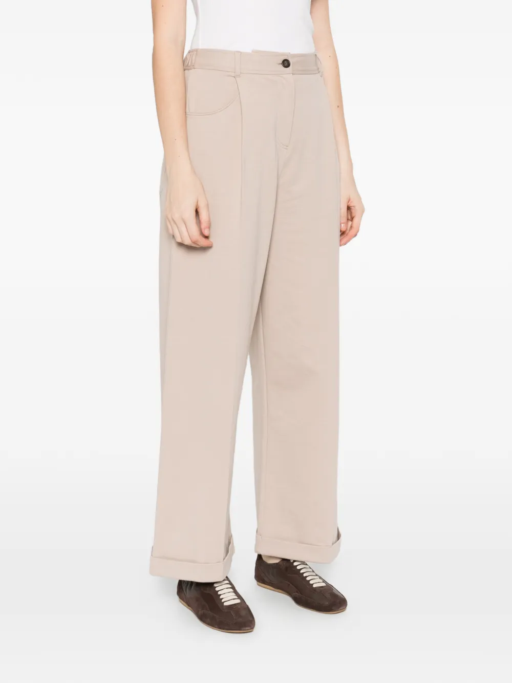 Brunello Cucinelli Broek met omgeslagen pijpen Beige