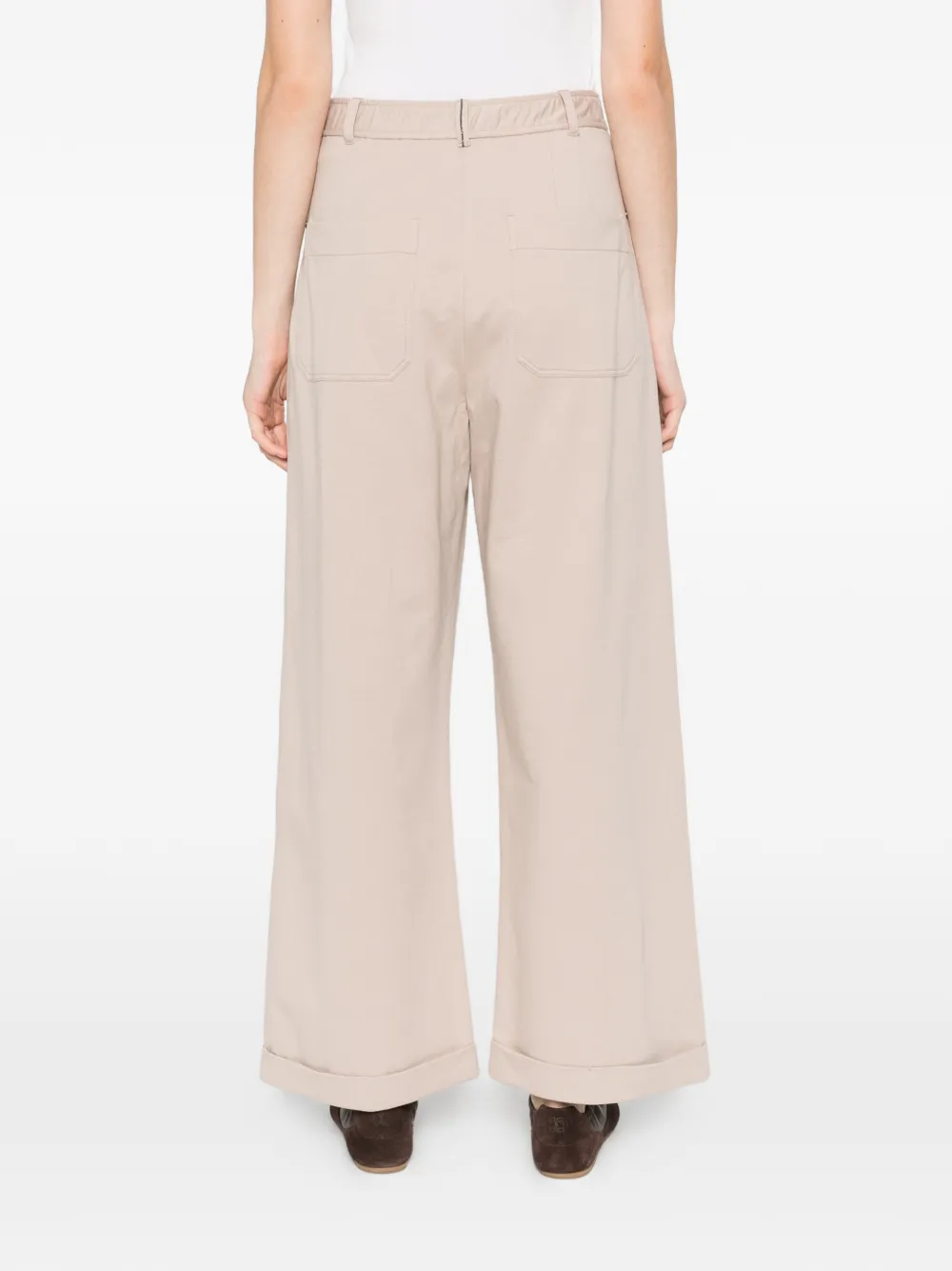 Brunello Cucinelli Broek met omgeslagen pijpen Beige
