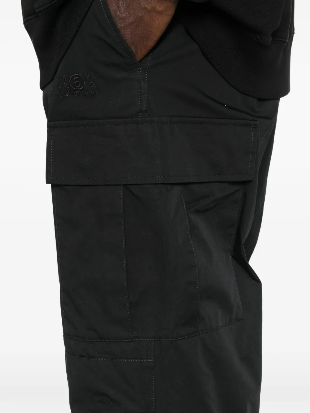 MM6 Maison Margiela Broek met cargo zak Zwart