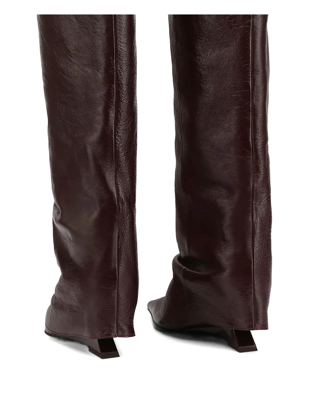 NAKED WOLFE Stated pointed-toe burgundy knee-high boots Rood