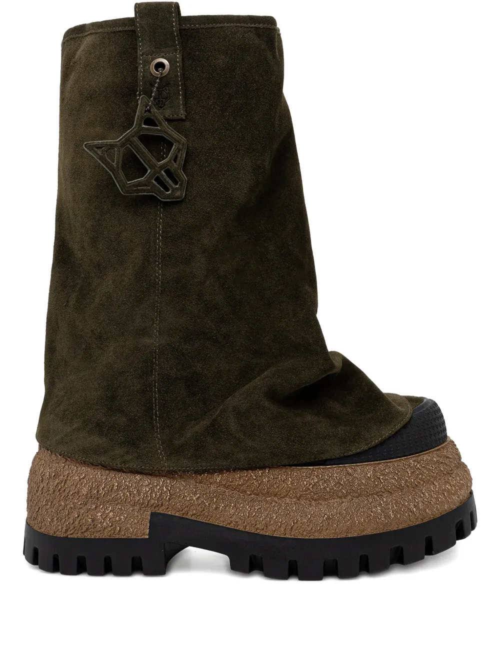 NAKED WOLFE Disturb platform logo-charm boots Groen