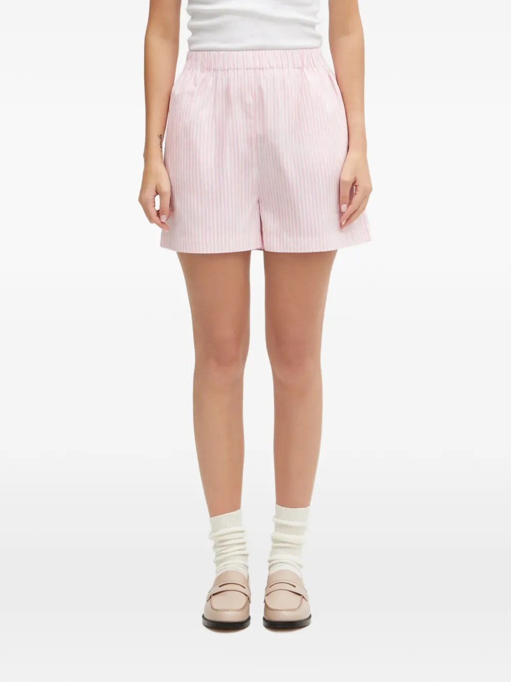 Sporty & Rich Hotel Eden Roc striped shorts - Rosa