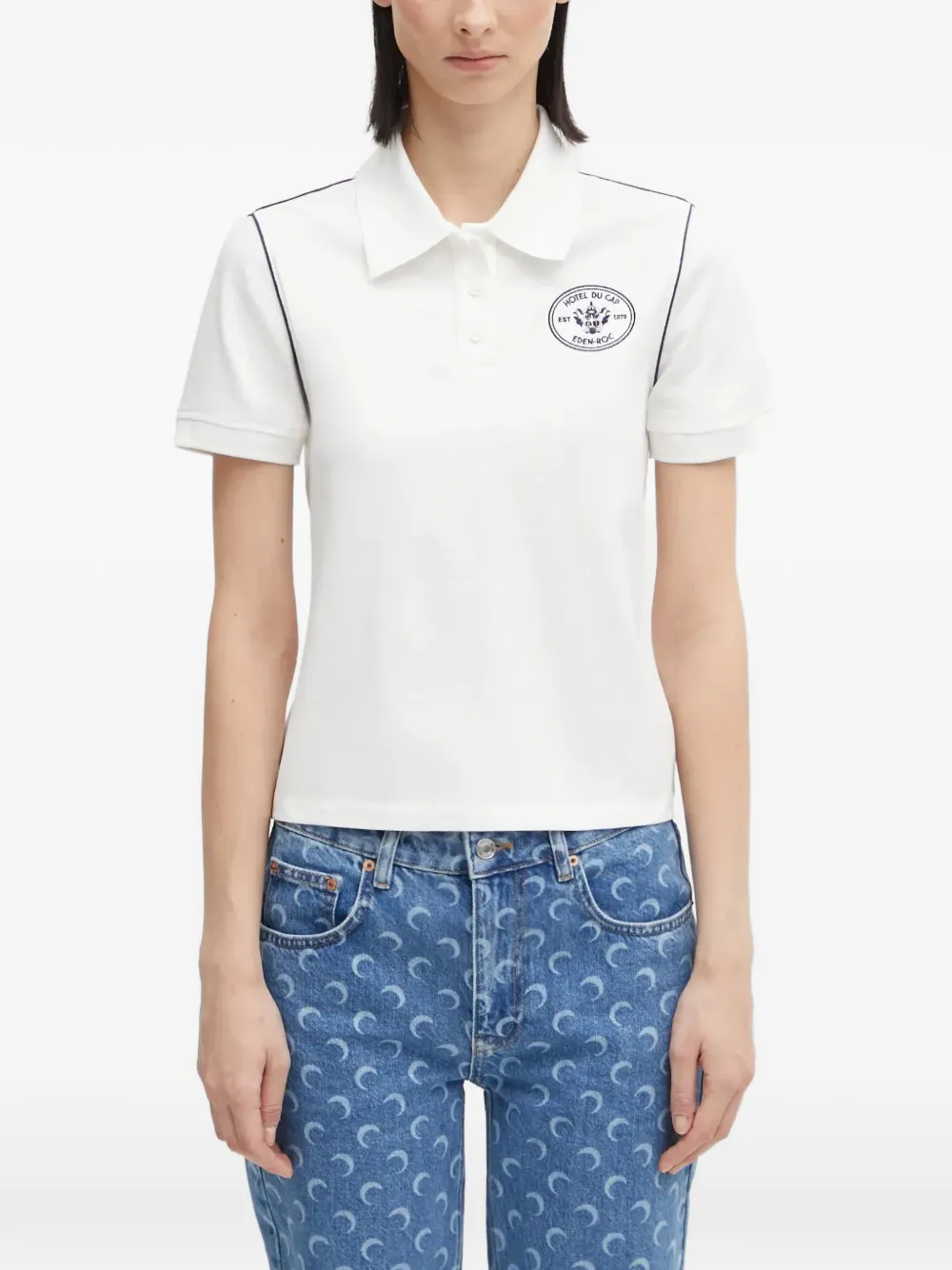 Sporty & Rich Hotel Eden Roc logo polo top - Weiß
