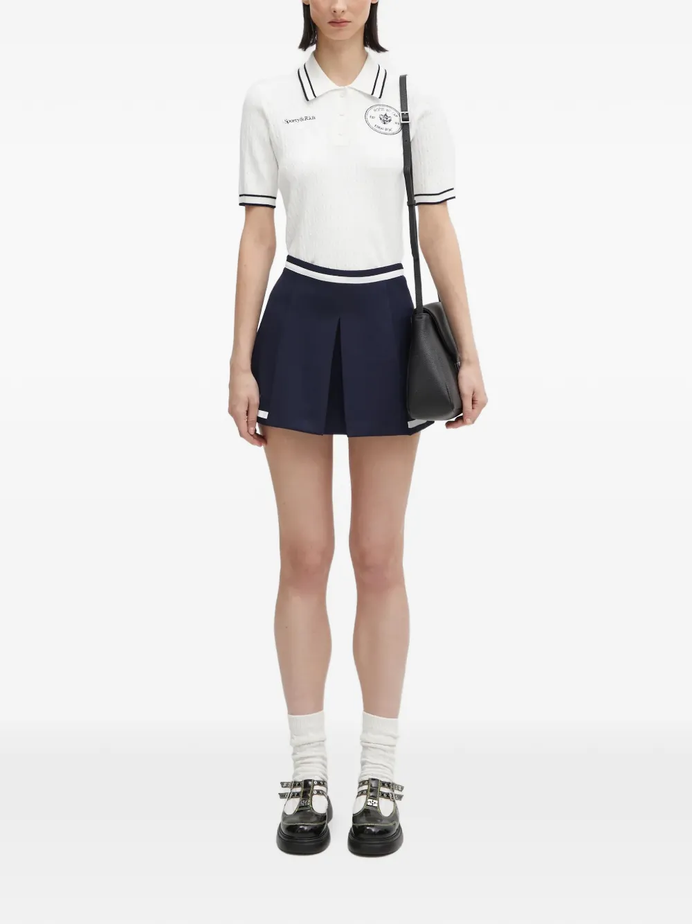 Sporty & Rich Hotel Eden Roc Mila mini skirt - Blauw