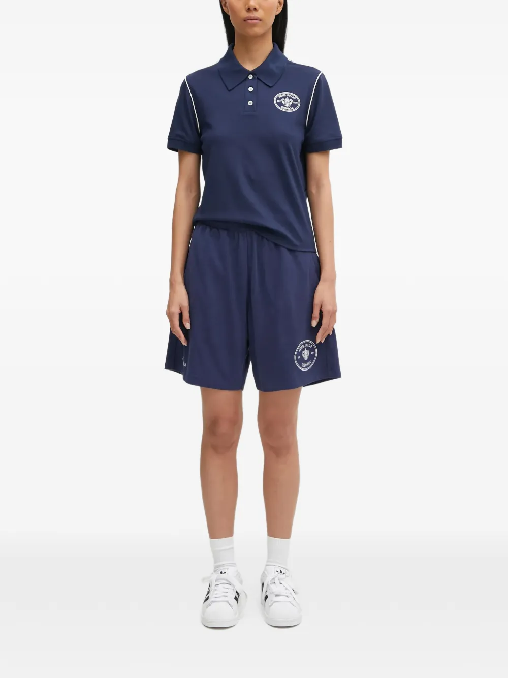 Sporty & Rich Hotel Eden Roc short-sleeve logo polo shirt - Blauw