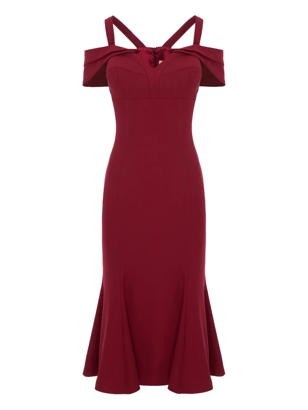 Murmur Candy V-neck Midi Dress In Red