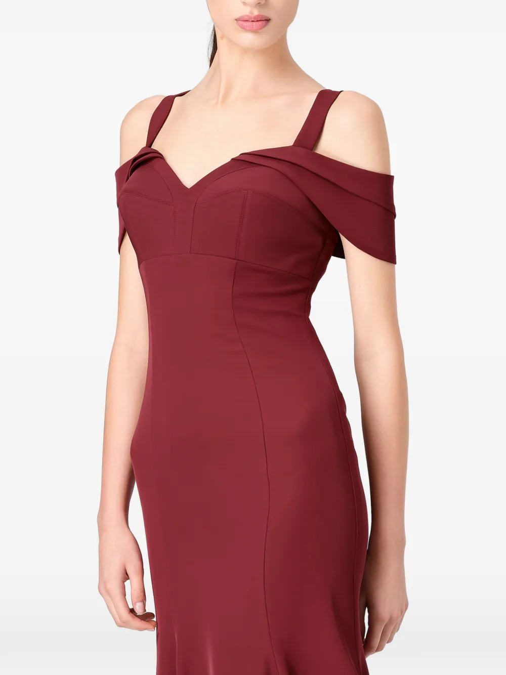 Murmur Candy V-neck Midi Dress In Red