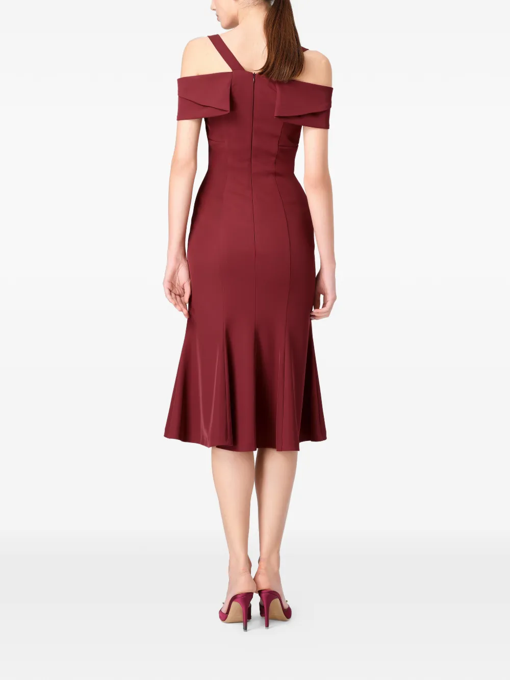 Murmur Candy V-neck Midi Dress In Red