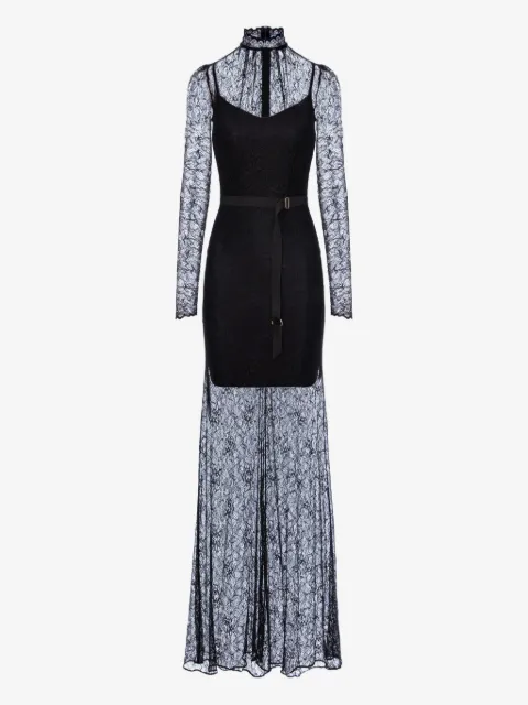 Murmur Mist lace long-sleeve maxi dress
