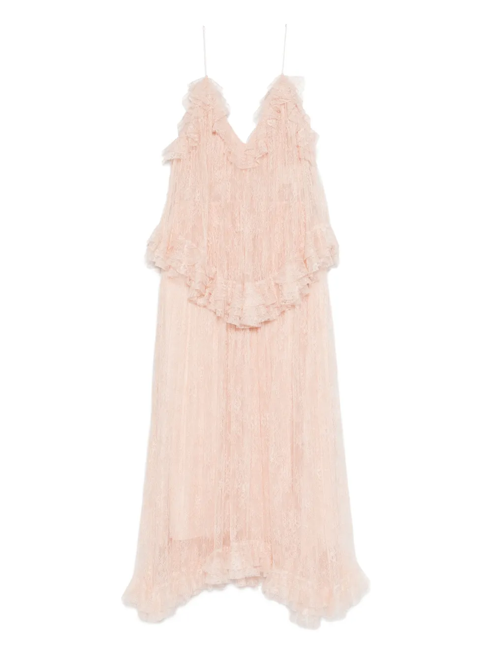 Alberta Ferretti Abito midi in pizzo con ruches - Rosa