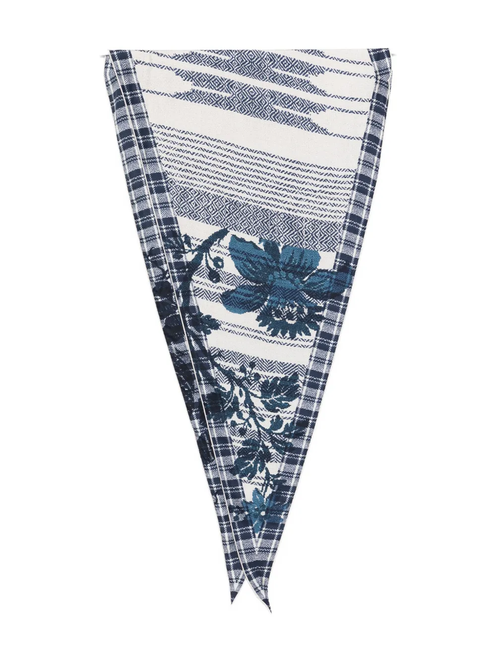 Pierre-Louis Mascia Aloeuw floral print scarf - Blu