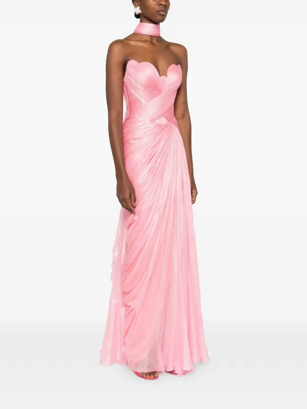pink metallic maxi dress YOURS LONDON Plus Size Pink Metallic Wrap Maxi Dress