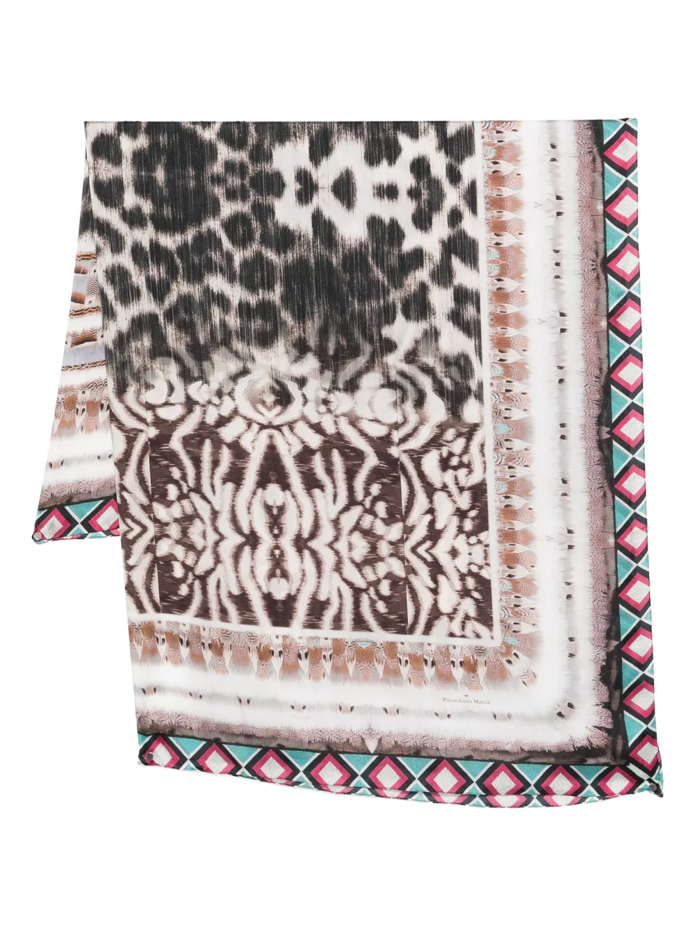 Pierre-louis Mascia Animal-print Silk Scarf In Neutral