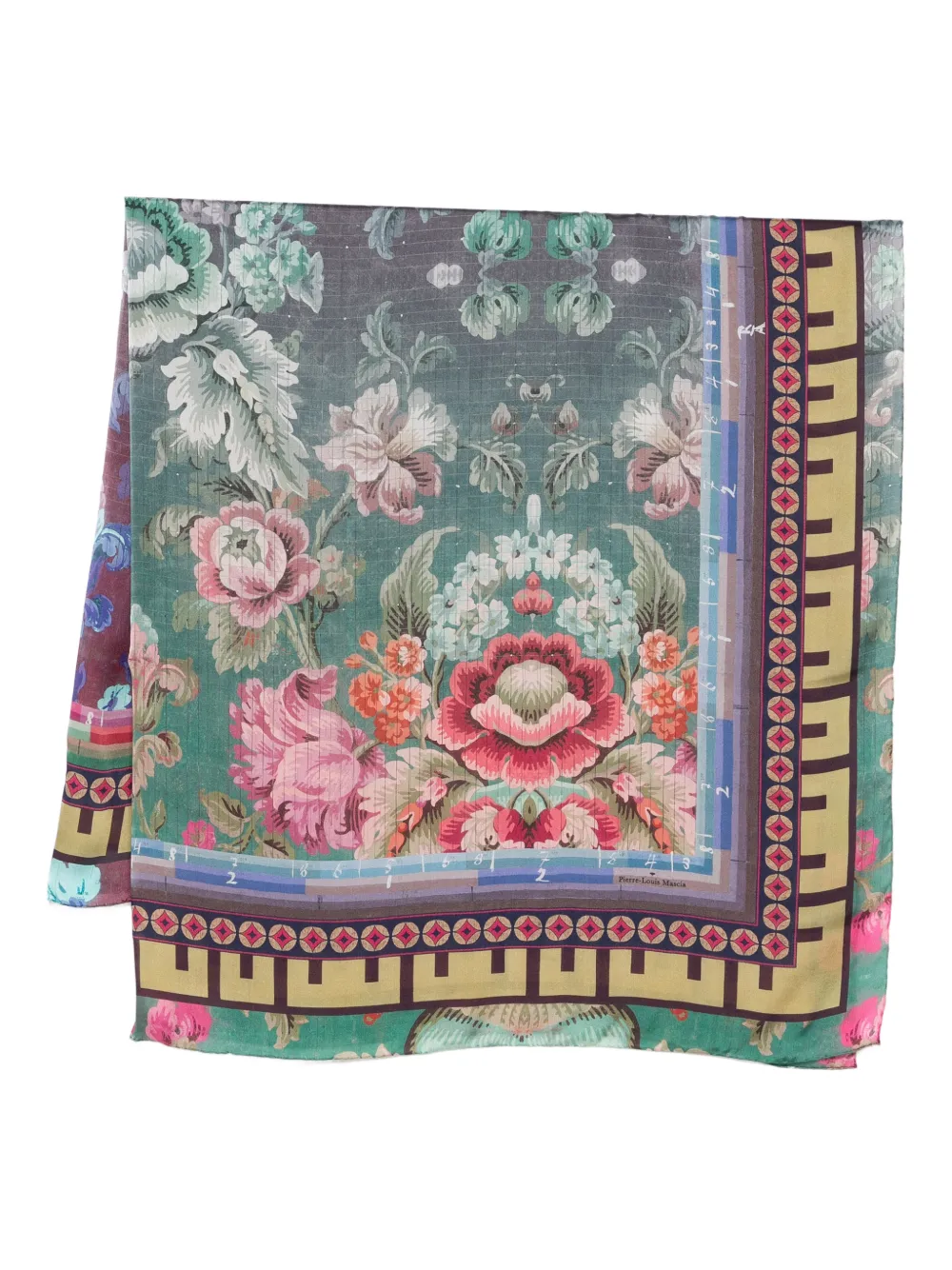 Pierre-Louis Mascia Molare floral-pattern scarf - Verde