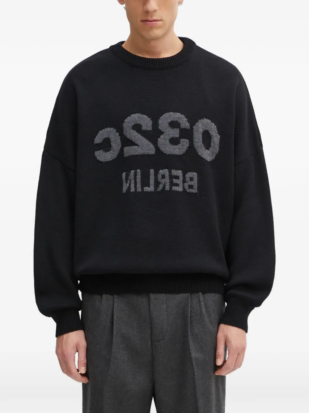 032c logo-detail sweater - Nero
