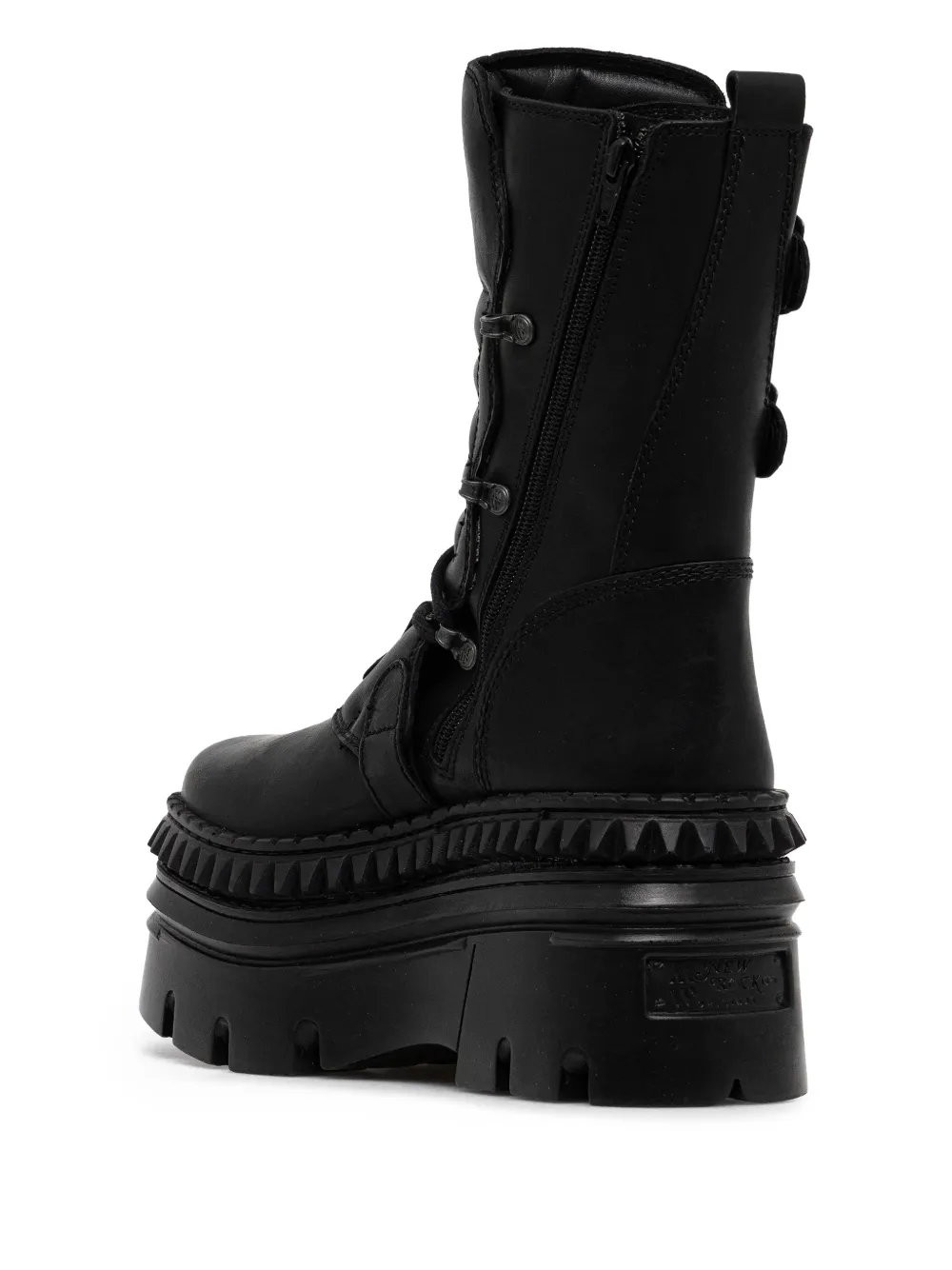 NEW ROCK Laarzen met gesp en plateauzool Zwart