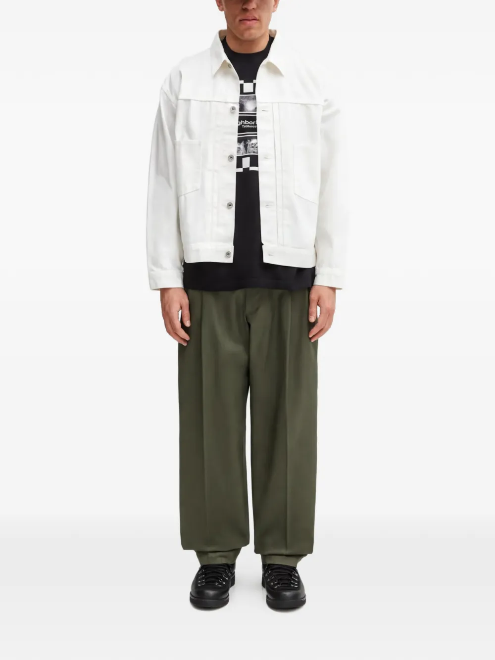 Neighborhood button pockets jacket Wit