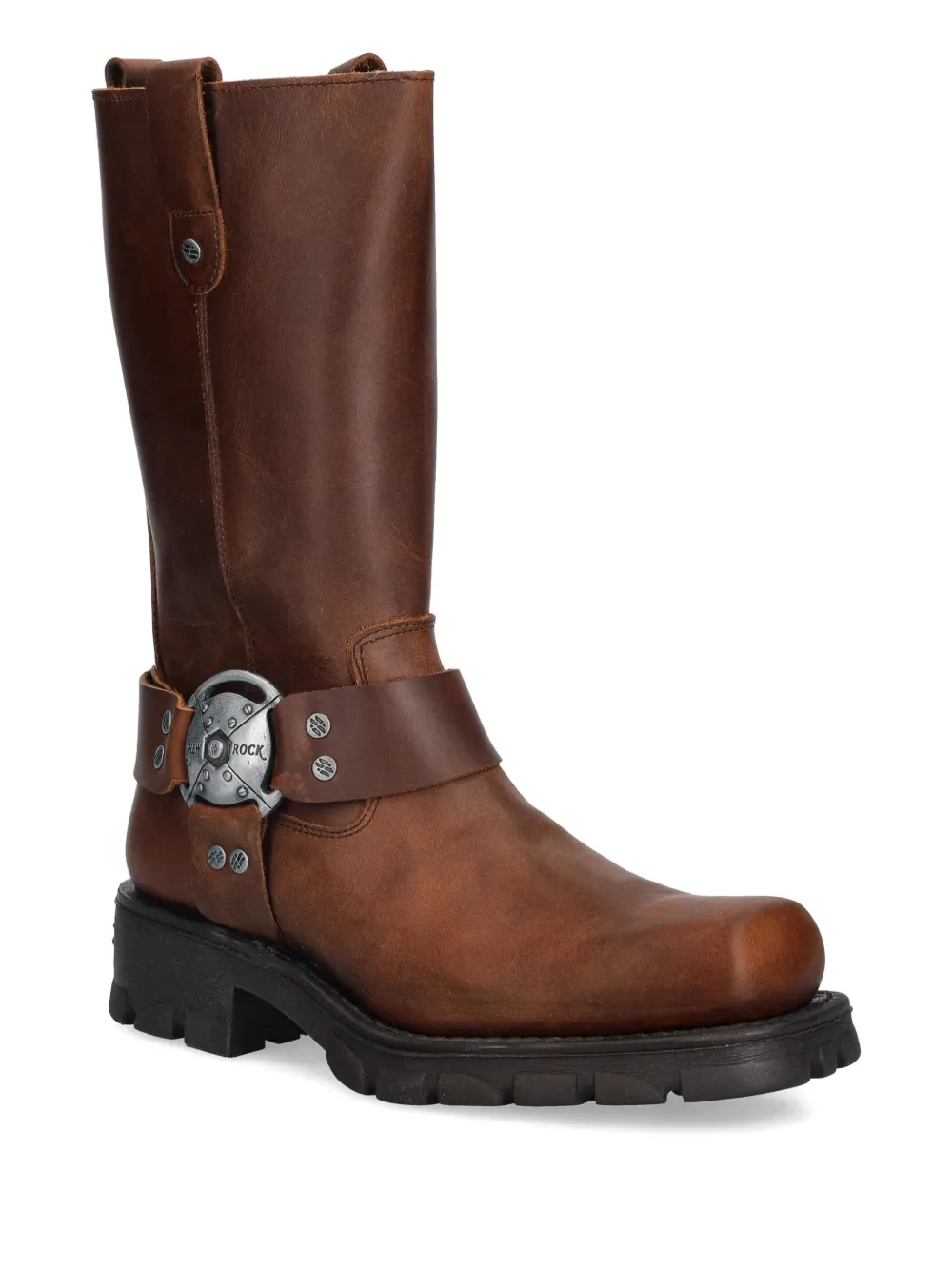 NEW ROCK Biker boots met gespbandje Bruin