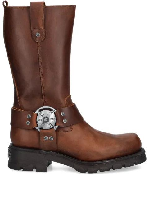 NEW ROCK buckle-strap biker boots