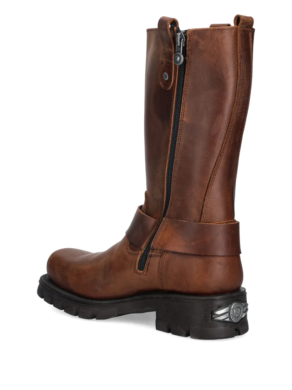 NEW ROCK Biker boots met gespbandje Bruin