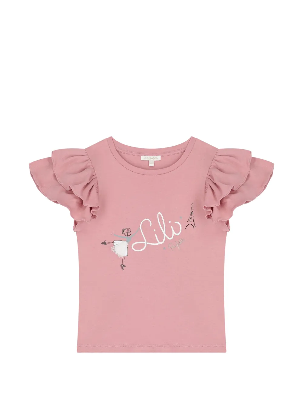 Lili Gaufrette T-shirt con ruches - Rosa