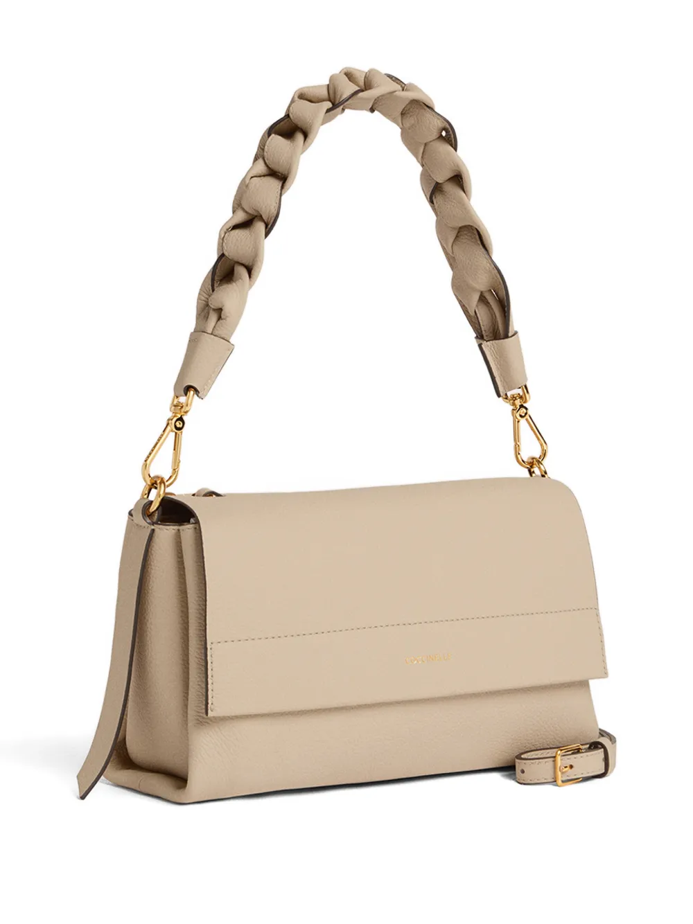 Coccinelle small Boheme braided-handle shoulder bag - Beige