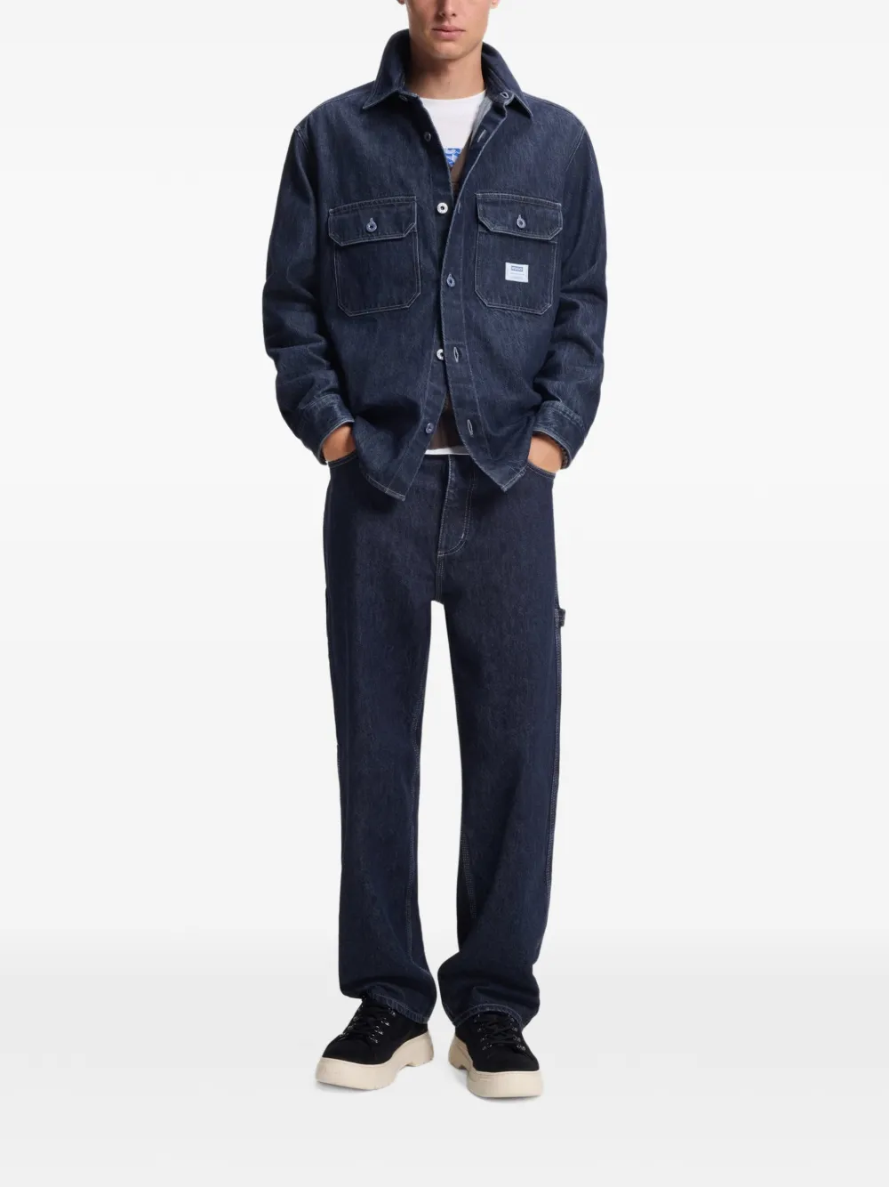 HUGO Katoenen jeans - Blauw