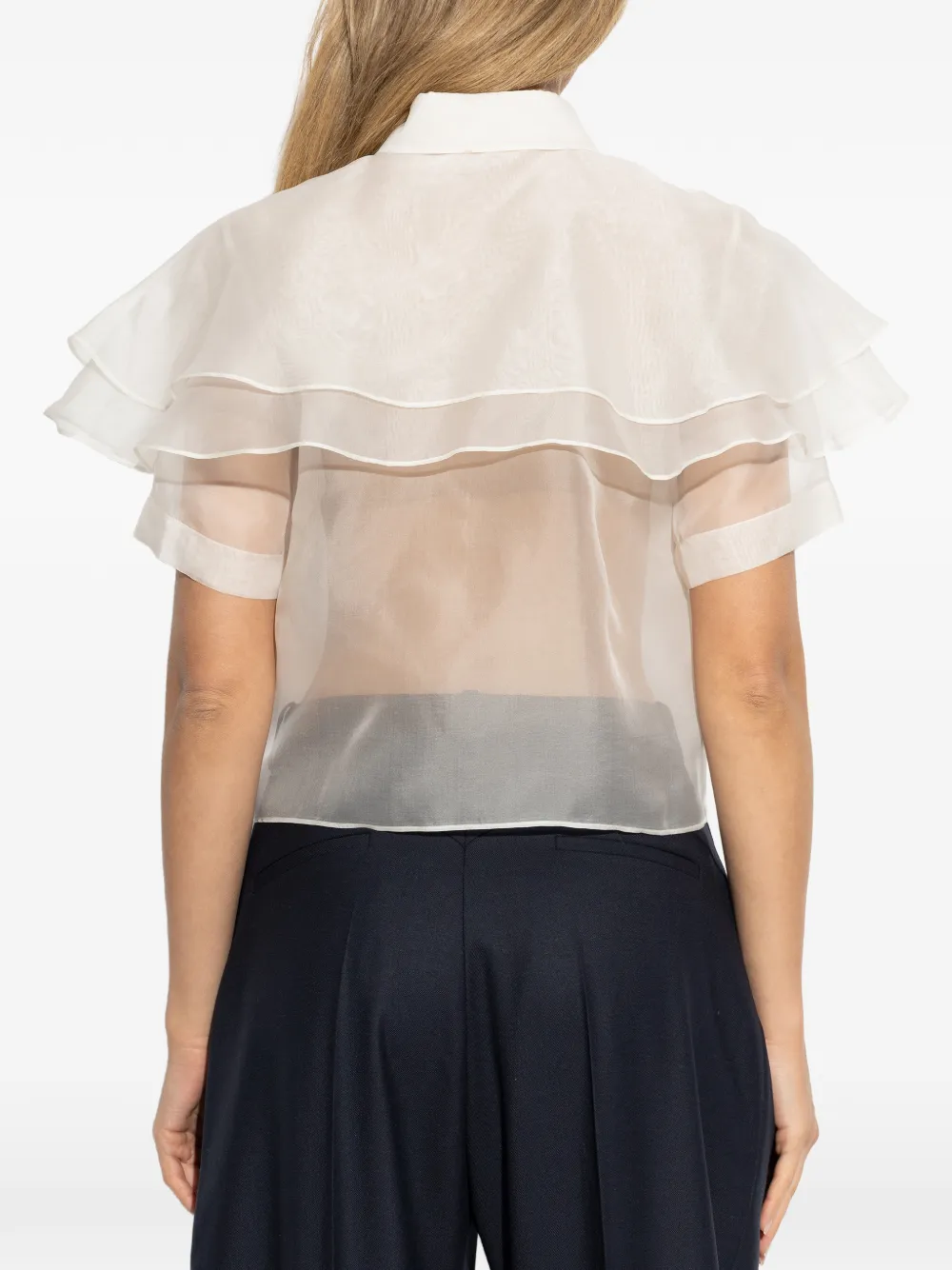 FRAME Blouse met ruches Wit