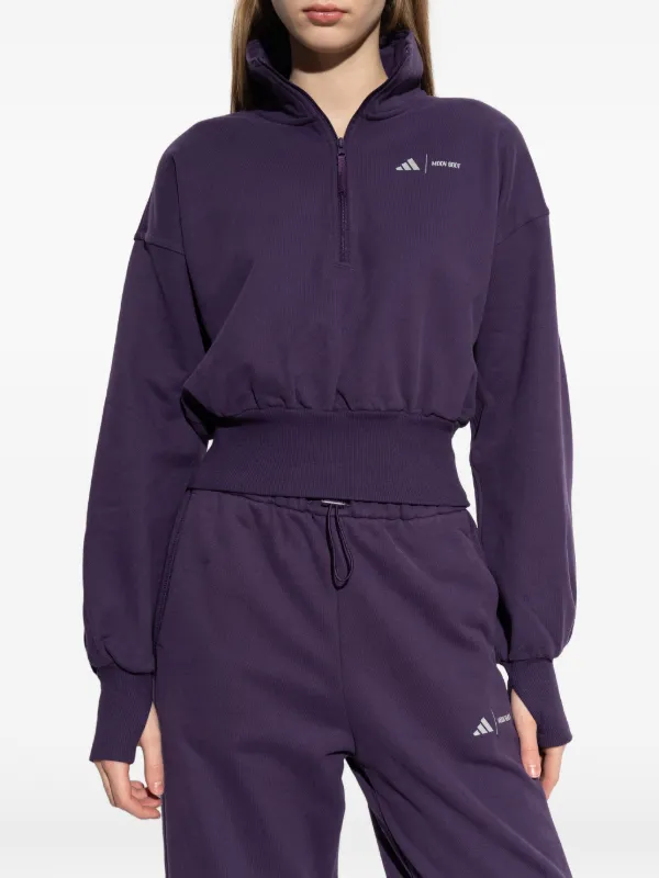 adidas レディース M ジップアップウェア 黒/紫 Adidas x Moon Boot Ribbed zip-up Sweater | Purple | FARFETCH