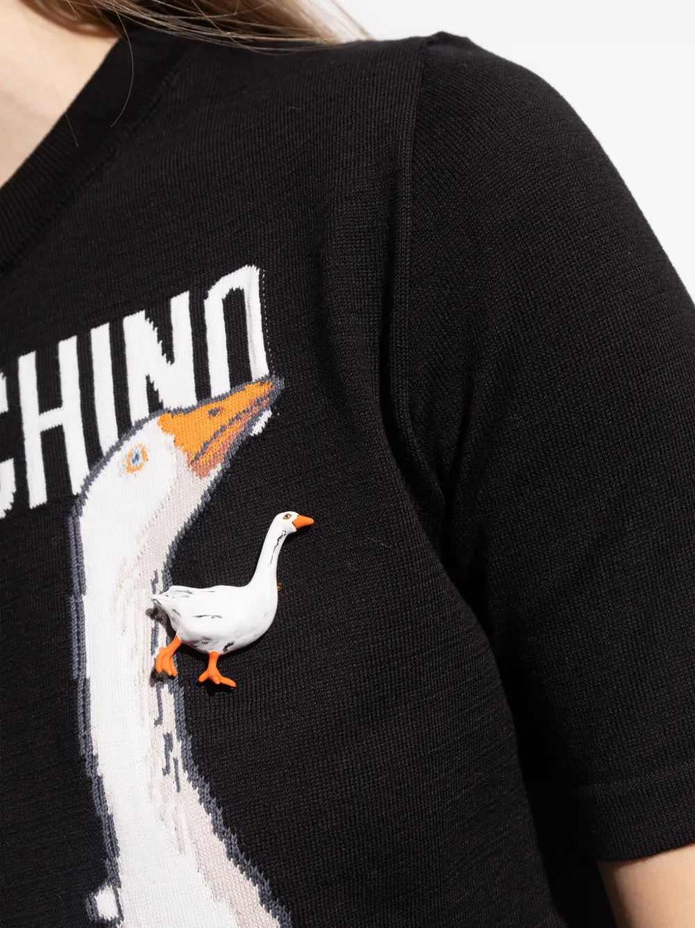 Moschino goose-shaped brooch - Goud