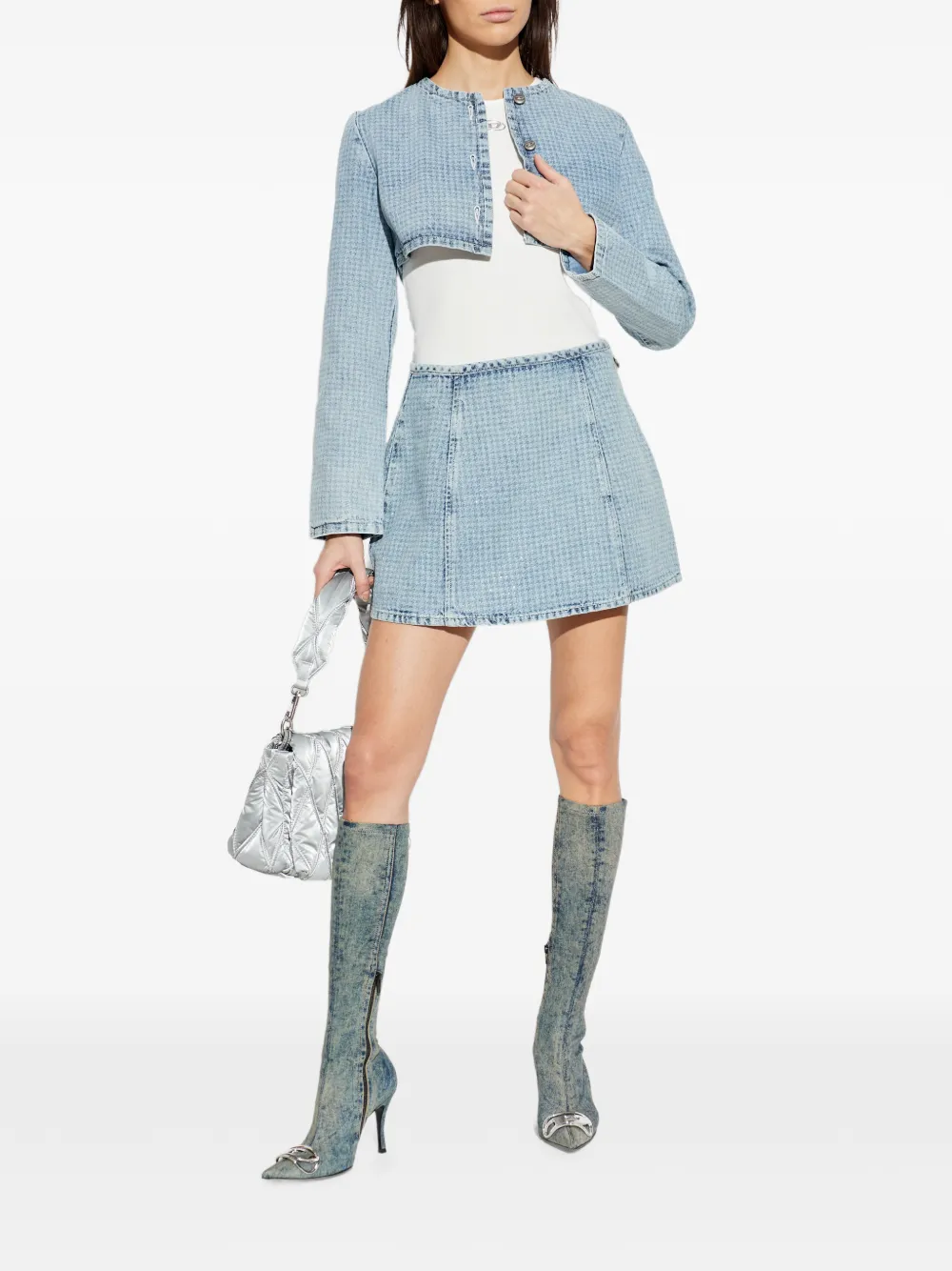  Diesel De-terri-s Button Crop Jacket - Blue 
