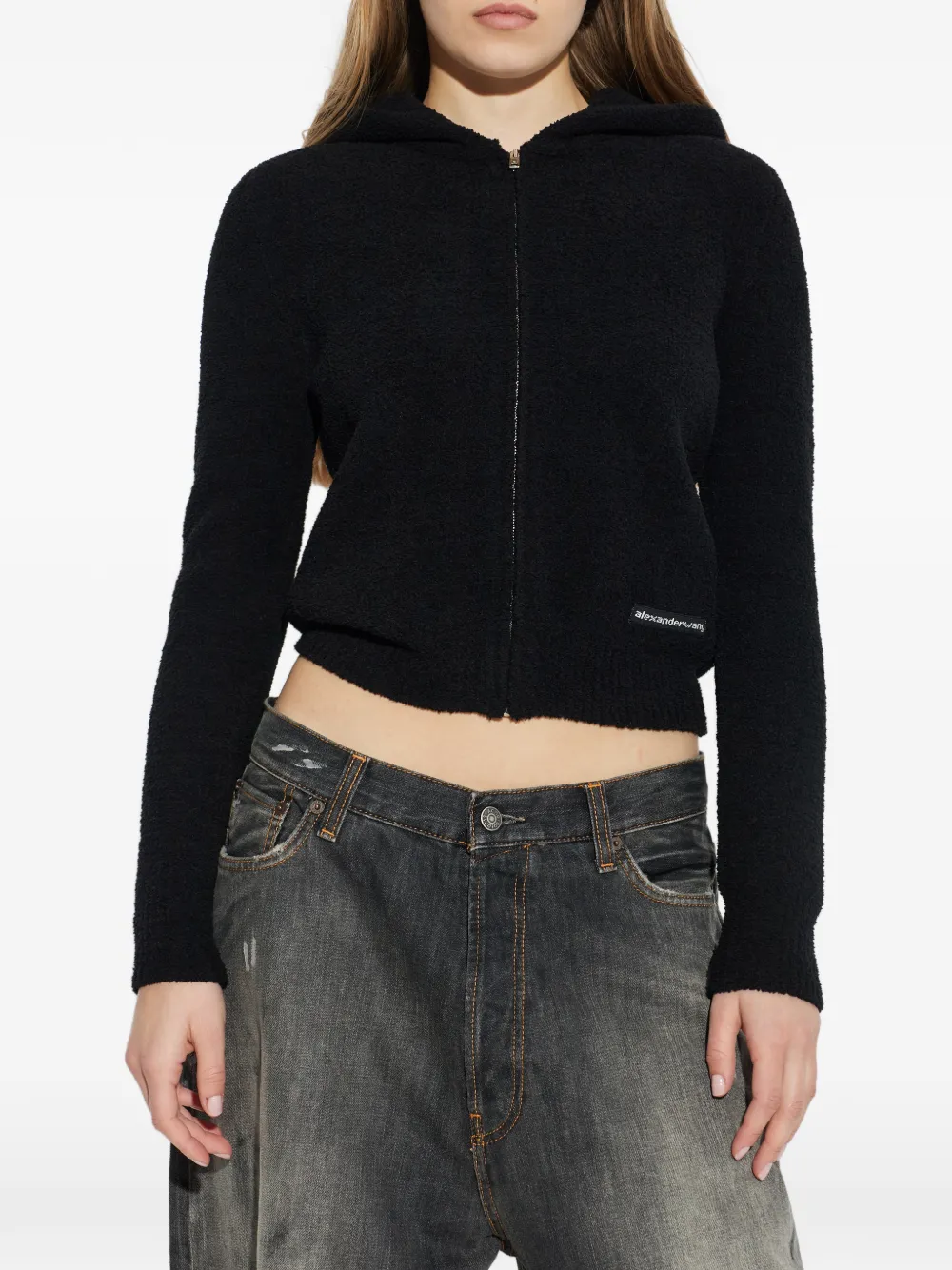  Alexander Wang Zip-up Hoodie - Black 