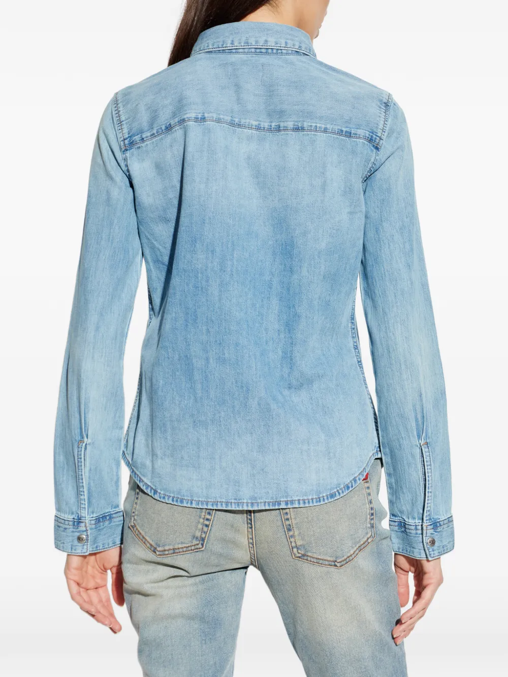 Diesel De-Eazy blouse met geborduurde knoop Blauw