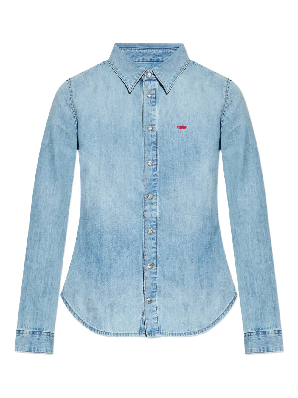 Diesel De-Eazy button embroidered shirt - Blu