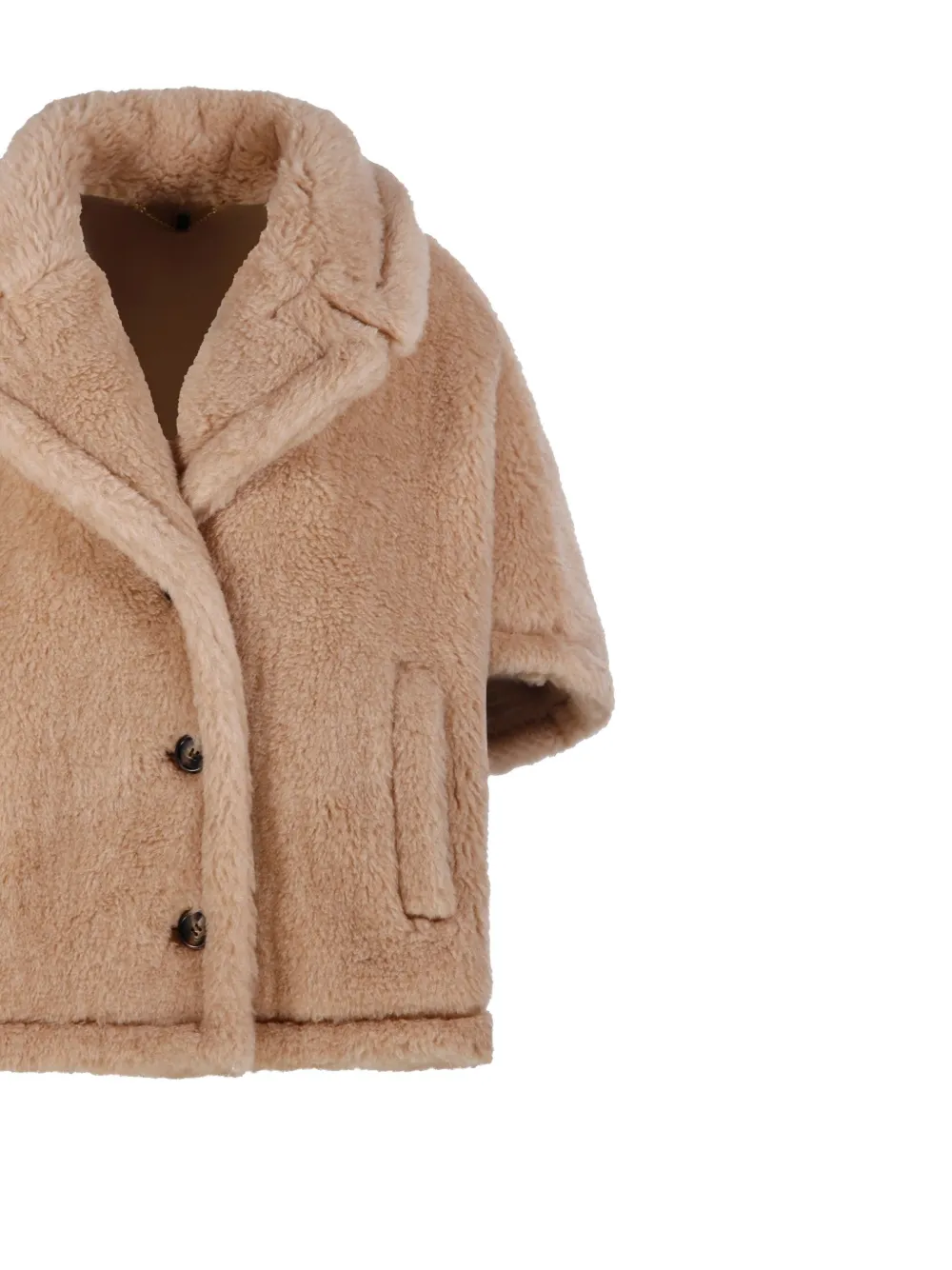 Max Mara Buttoned Short-sleeve Cape In Brown