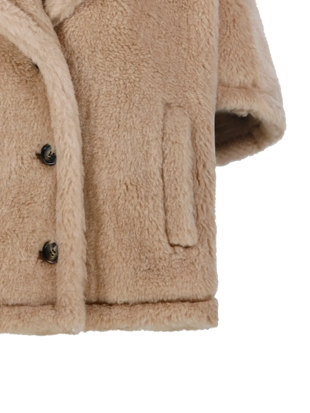 Max Mara Cape met knopen en korte mouwen Beige