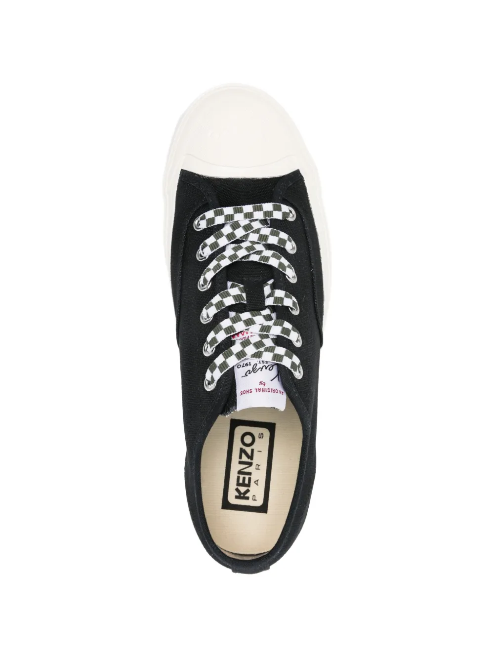 Kenzo lace-up cotton sneakers Zwart