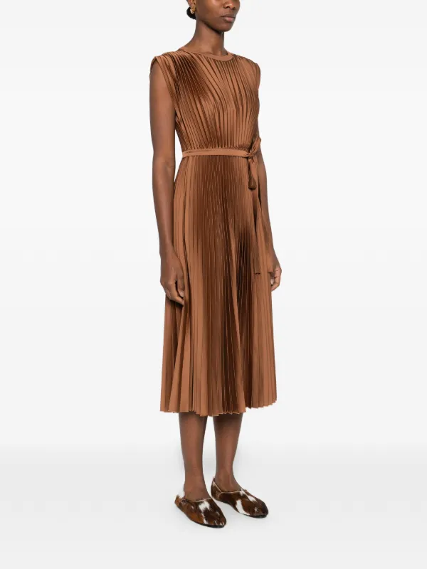Joseph Volta Pleated Midi Dress - Brown