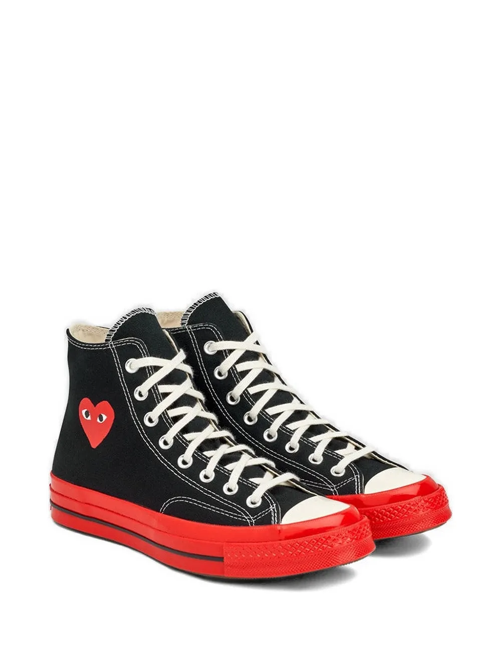 Comme Des Garçons Play x Converse high-top sneakers met hartpatroon Zwart
