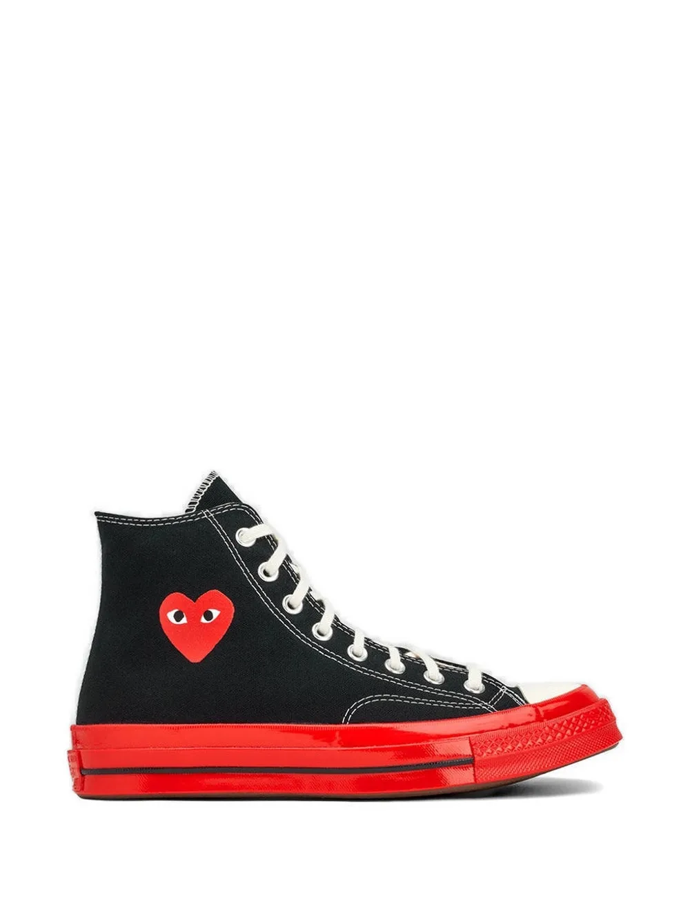 Comme Des Garçons Play x Converse high-top sneakers met hartpatroon Zwart